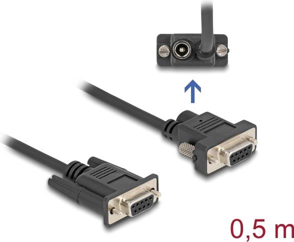 Delock Seriell Kabel RS-232 D-Sub9 Buchse zu Stromanschluss an Pin 9 0.5 (87835)