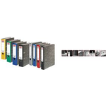 herlitz Ordner maX.file nature, Rückenbreite: 80 mm, grüner Rücken, mit schwarzem Wolkenmarmorpapier-Überzug, innen (5171509)