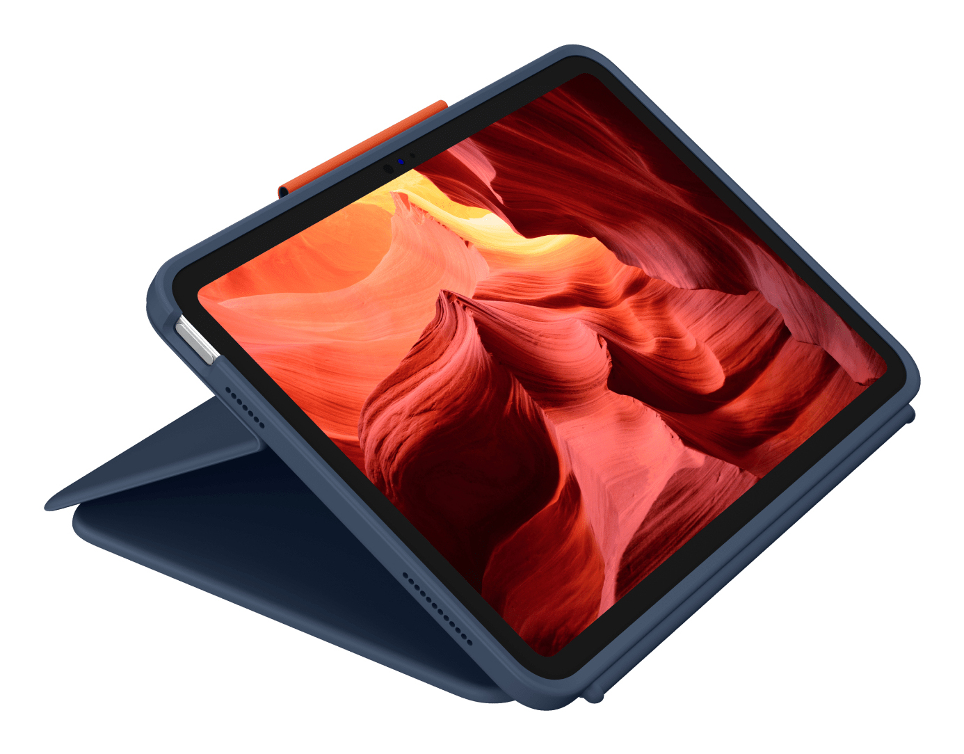 Logitech Rugged Combo 4 Touch Tastatur-Hülle mit Trackpad für Apple iPad (10. Generation) QWERTZ Blau