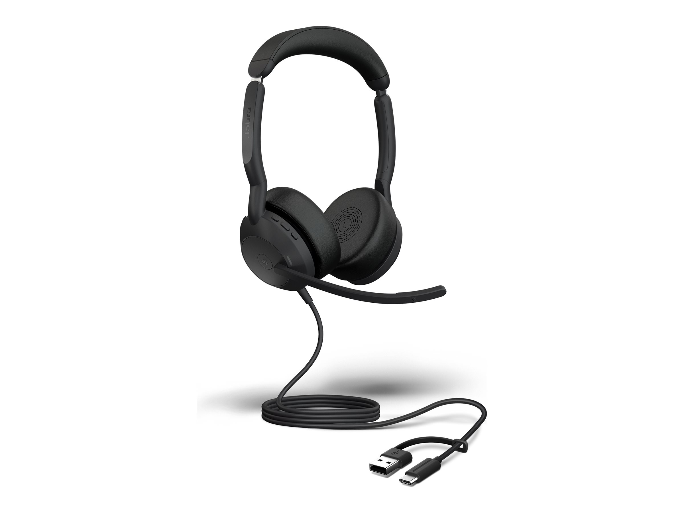 Jabra Evolve2 50 MS Stereo On-Ear Headset USB-C/USB-A mit ANC Schwarz
