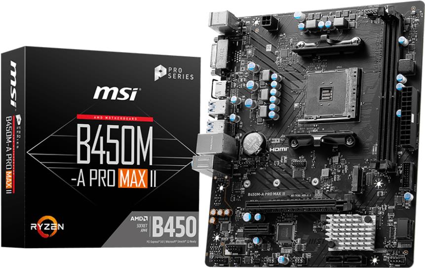 MSI B450M-A PRO MAX II Motherboard AMD B450 Sockel AM4 micro ATX (7C52-036R)