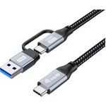 Equip Kabel USB-C3.2->C/A Gen2x2 PD100W St/St schwarz (128432)