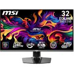 MSI, MPG 322URXDE QD-OLED, 32-Zoll,4K UHD, 3840x2160,OLED Monitor, 240Hz, 0.03ms, DisplayHDR True Black 400, G-SYNC Kompatibel, HDMI 2.1, DP 2.1a, USB C (98W PD), Höhenverstellbar, Schwarz [Energieklasse F] (9S6-3DD29A-016)