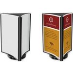 deflecto Tischaufsteller, drehbar, 3-seitig, DIN A5 Sockel aus Polystyrol, Seiten aus PMMA, Rahmen aus PVC, - 1 Stück (601A5RD)