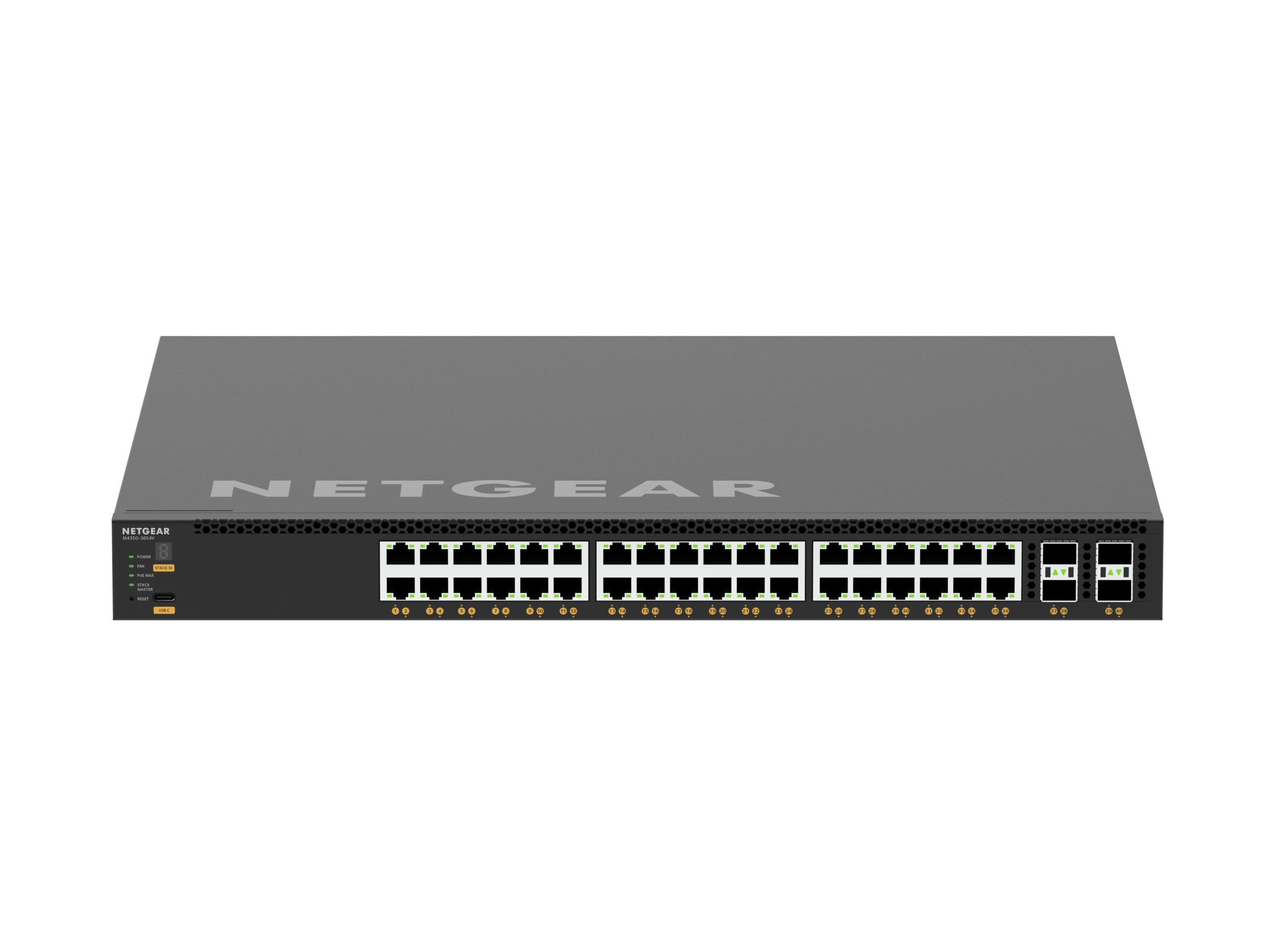 NETGEAR AV Line M4350-36X4V Managed Switch, 40 Ports, PoE++, Schwarz