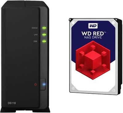 Synology DiskStation DS118-3TB-RED NAS-Server 3 TB bestückt mit WD RED (DS118-3TB-RED)