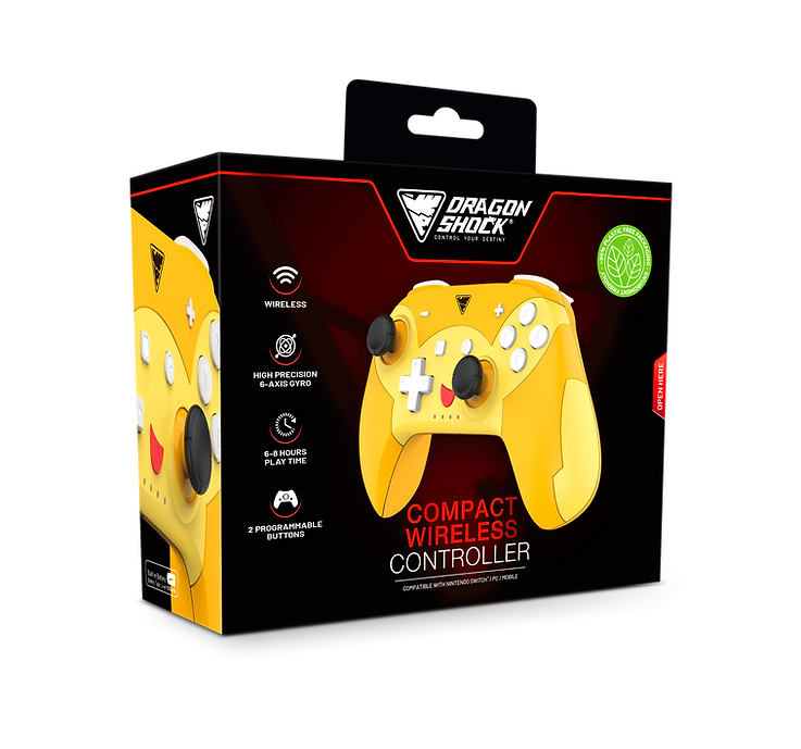 DragonShock PopTop Compact Gamepad Nintendo Switch Orange Rot Gelb
