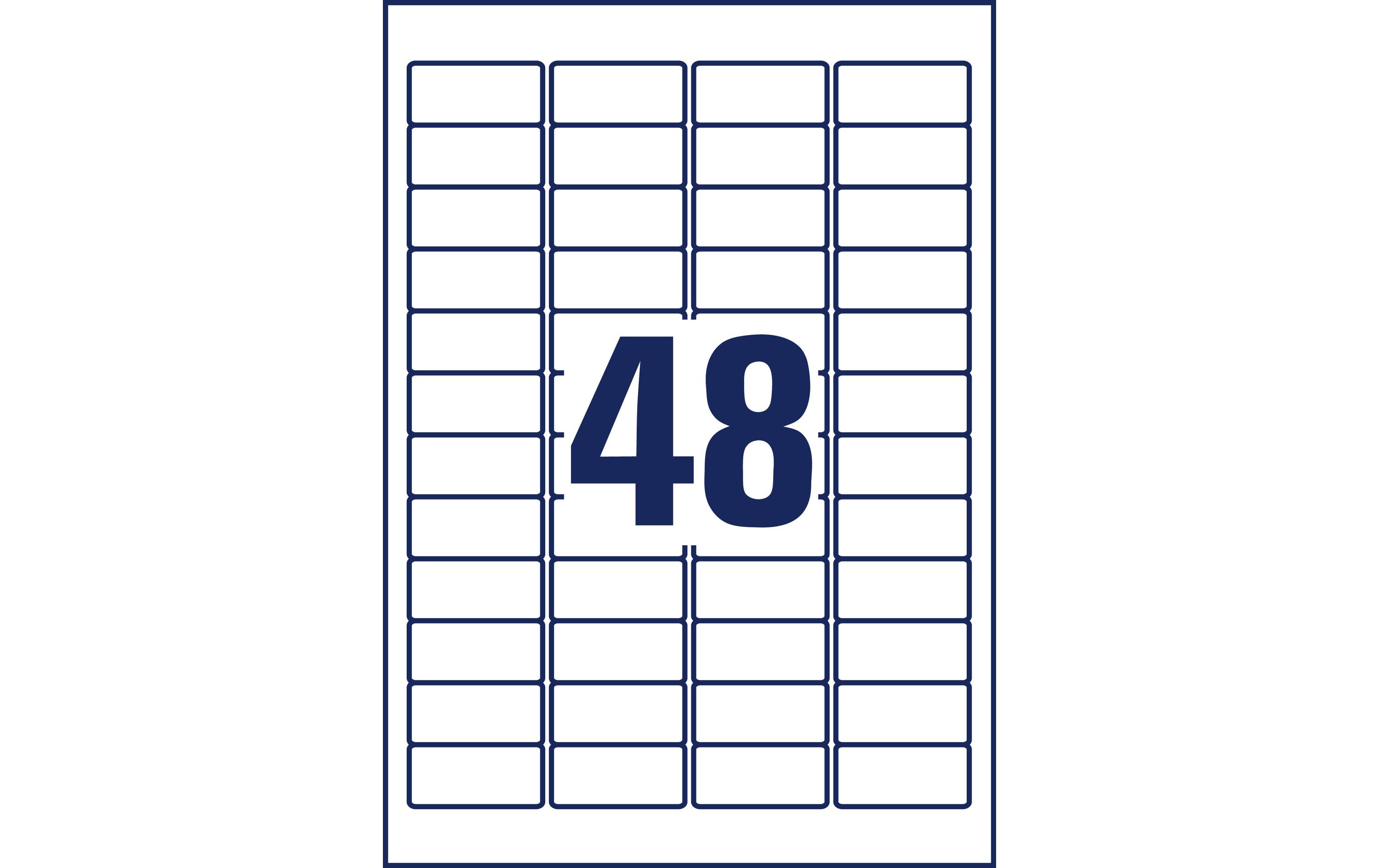 Avery Zweckform L4736REV-65 Universal-Etiketten 45,7 x 21,2 mm 65 Blatt wiederablösbar Weiß