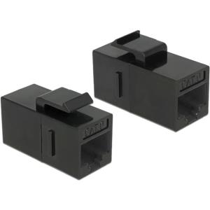 Delock Keystone Modul RJ45 Buchse > RJ45 Buchse Cat.6 UTP schwarz (86381)