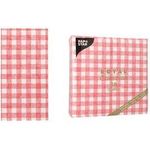 PAPSTAR Bistro-Servietten "ROYAL Collection Vichy Karo" aus Tissue, 1/8 Falz, 4-lagig, Maße: 400 x 400 mm - 1 Stück (37380)