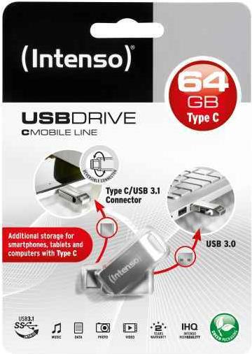Intenso cMobile Line 64 GB USB 3.0 USB Type-C Silber