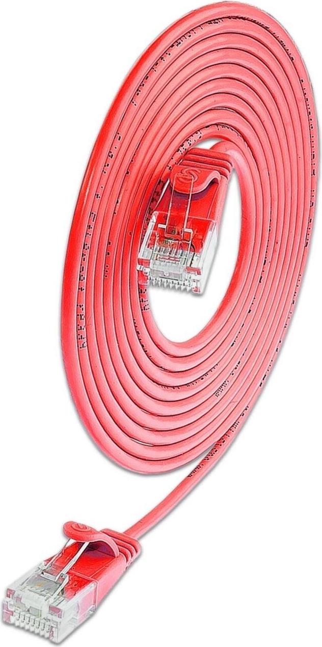 SLIM KAT6A 10 Gigabit Lightpatchkabel rund, U/UTP, Ø 3,6 mm, rot (SLIM-L-UU-K6A 1.5 RD)