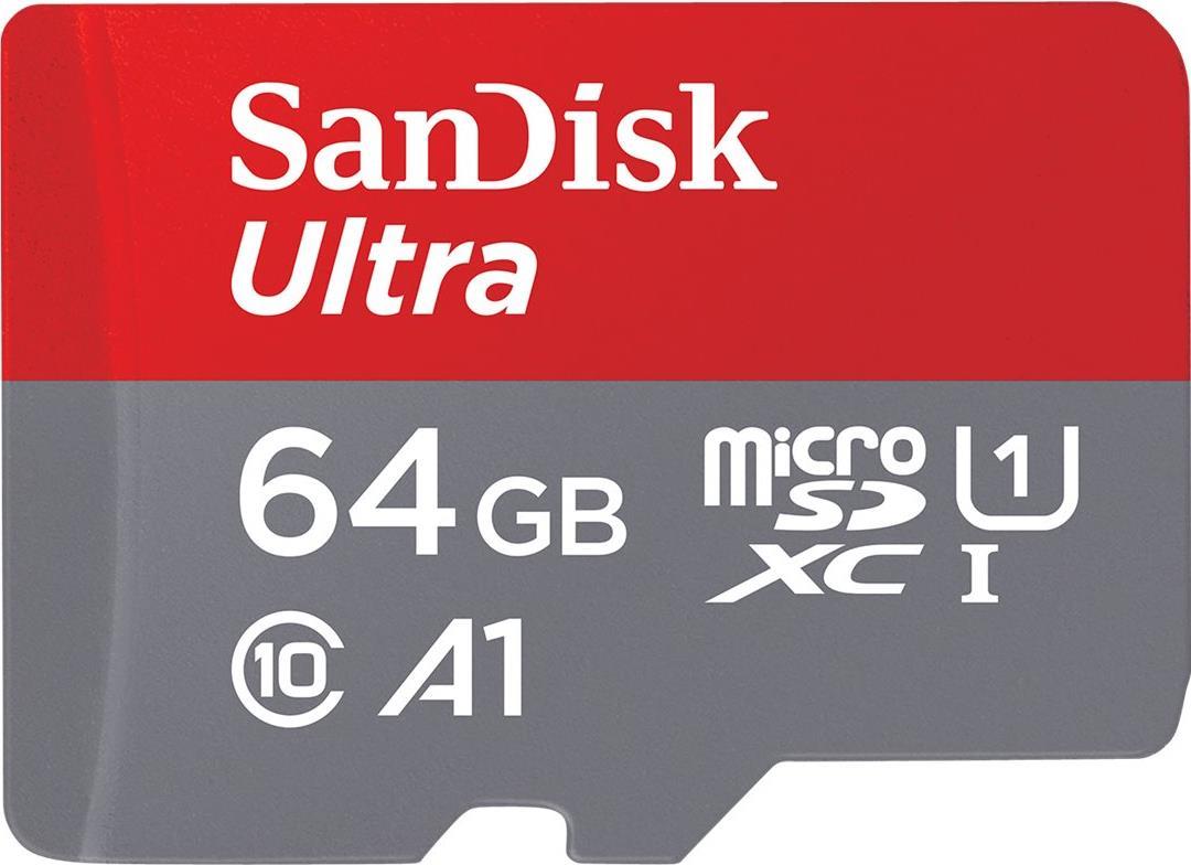 SanDisk Ultra Flash-Speicherkarte (microSDXC-an-SD-Adapter inbegriffen) (SDSQUAB-064G-GN6MA)