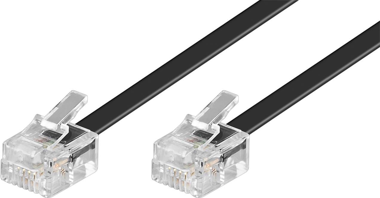 Wentronic Goobay Modularanschlusskabel, Schwarz, 3 m 50317