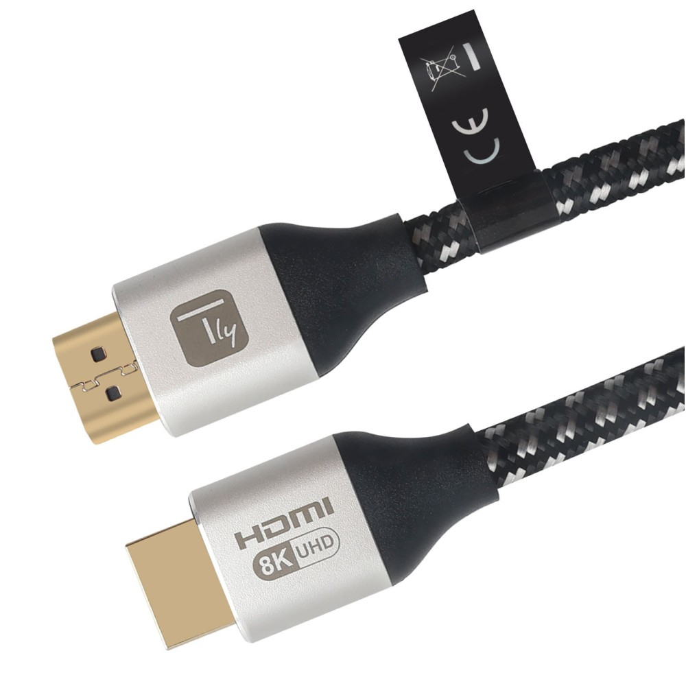 Techly ICOC-HDMI21-8-010T HDMI-Kabel 1 m 48 Gbit/s Schwarz, Silber