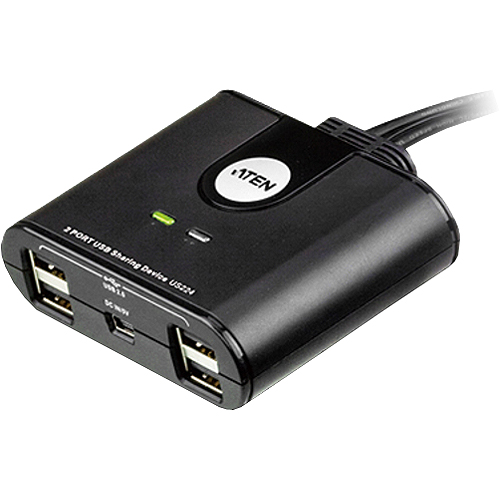 ATEN US424 USB 2.0 Peripherie-Freigabe-Switch 4 Ports Schwarz