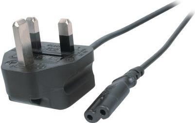 EFB-Elektronik Netzleitung UK BS1363A - C7 180°, schwarz, 3.0 m, 2 x 0,75 mm² Hersteller: EFB Elektronik (EK498.3)