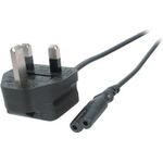 EFB-Elektronik Netzleitung UK BS1363A - C7 180°, schwarz, 3.0 m, 2 x 0,75 mm² Hersteller: EFB Elektronik (EK498.3)