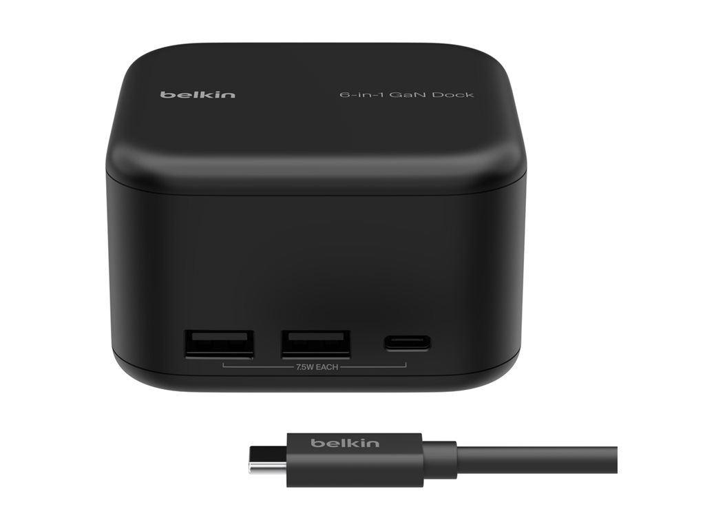 Belkin CONNECT 6-in-1 Core GaN Dockingstation Schwarz