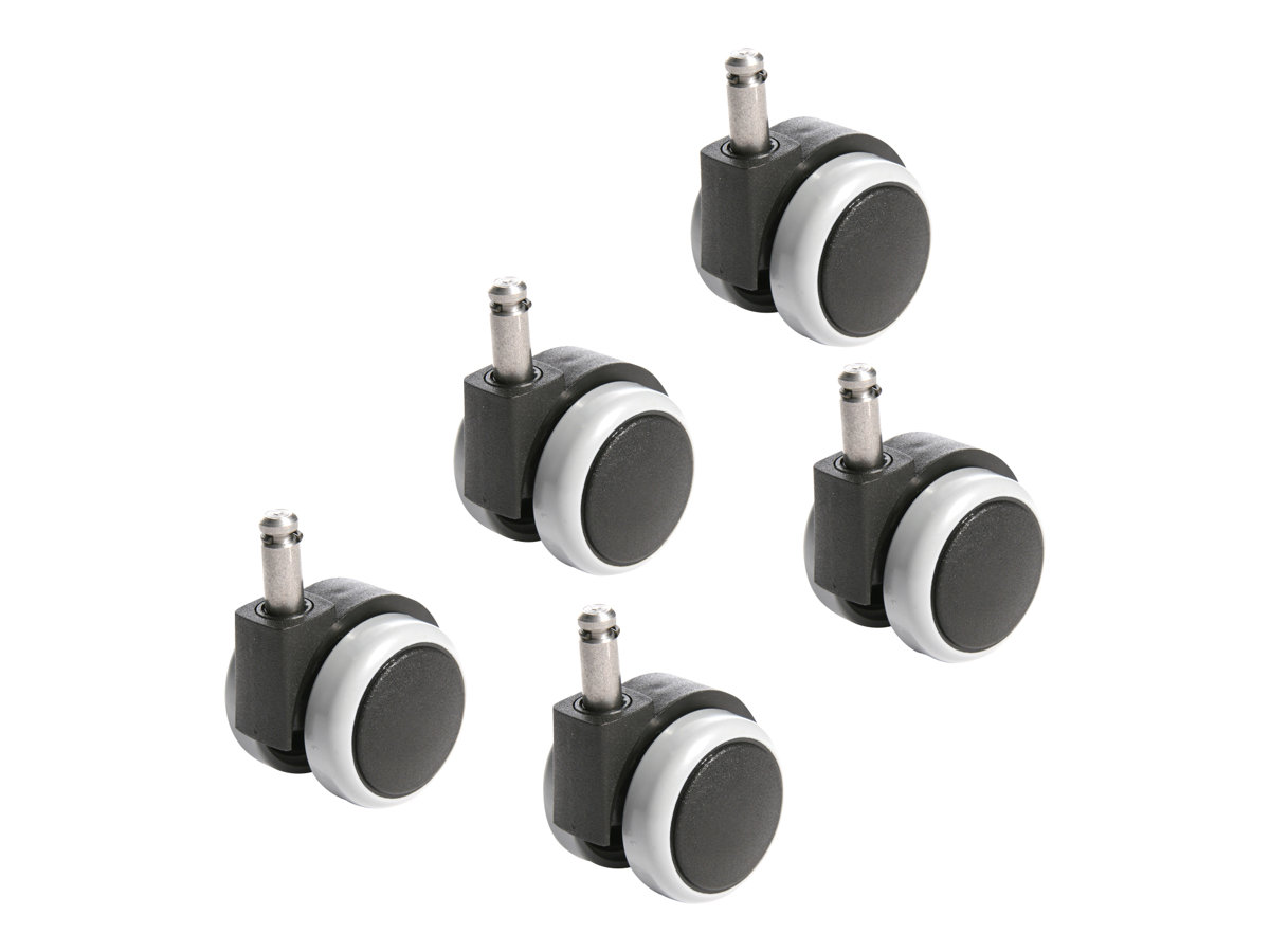 TOPSTAR GAP Hartbodenrollen für Bürostühle, 5er-Satz, 50 mm, Schwarz