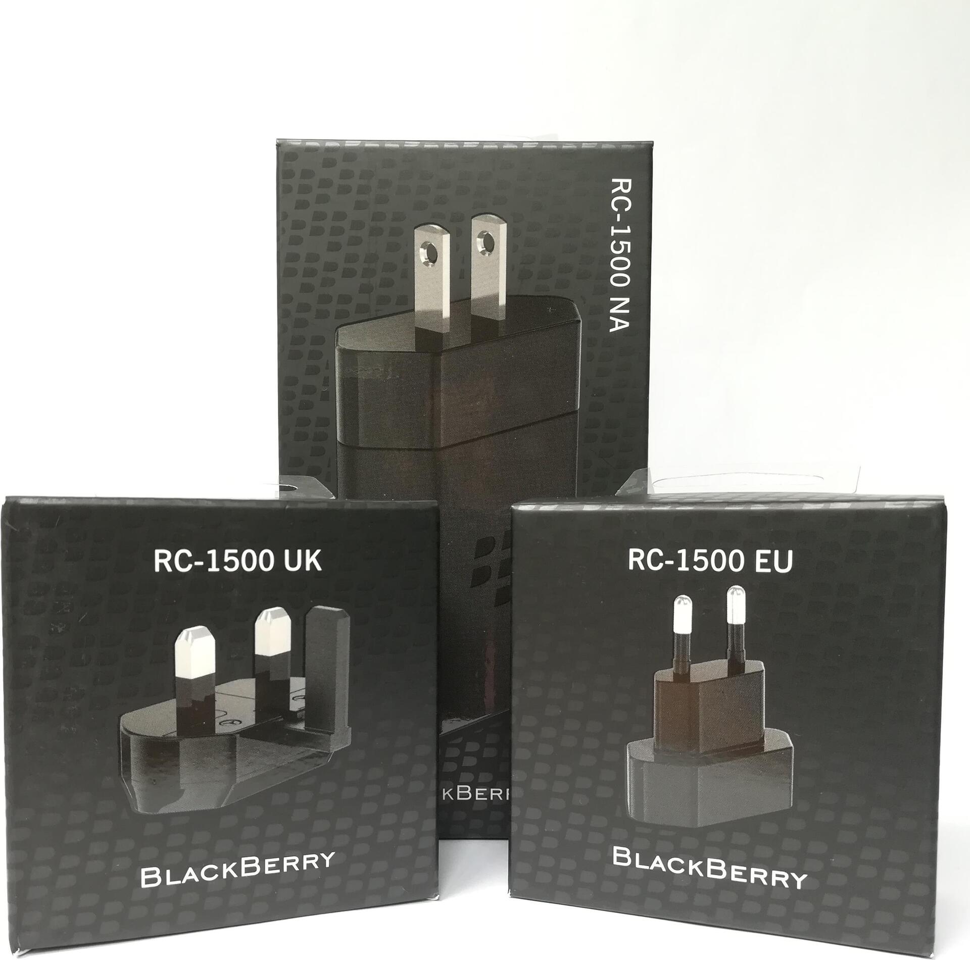 BlackBerry Rapid Travel Charger RC-1500, multipin EU/UK/NA, black (3er Set) (RC-1500)