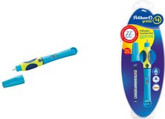 Pelikan griffix Füllhalter Neon Fresh Blue, für Linkshänder Schreiblernstift mit ergonomischer Griffzone, inkl. 1 - 1 Stück (809191)