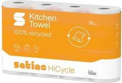 satino by wepa Küchenrolle HiCycle, 3-lagig, hochweiß Tissue, 100% Recycling, mit Triangelprägung, extrem - 1 Stück (178320)