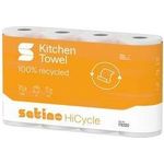 satino by wepa Küchenrolle HiCycle, 3-lagig, hochweiß Tissue, 100% Recycling, mit Triangelprägung, extrem - 1 Stück (178320)