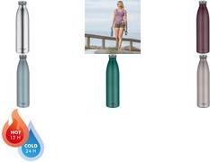 THERMOS Isolier-Trinkflasche TC BOTTLE, 1,0 L, rosé matt Farbe: stainless steel mat, matt Optik, doppelwandiger - 1 Stück (4067.371.100)