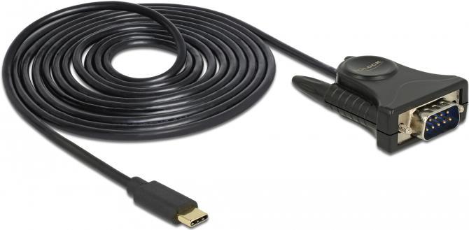 DeLOCK Serieller Adapter USB-C M bis DB-9 M 1,8 m 62964