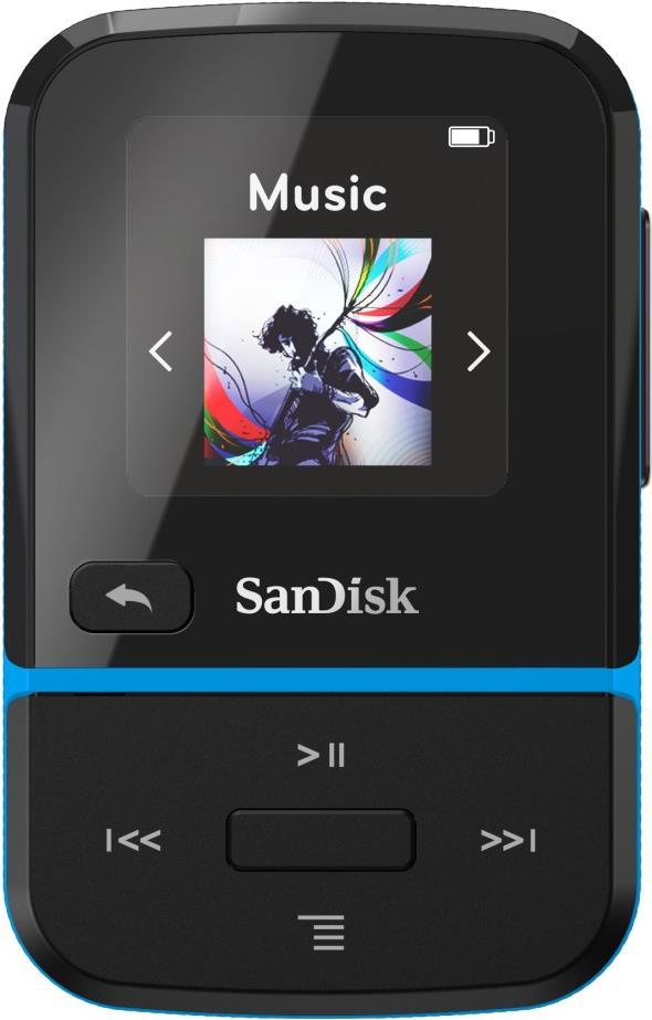 SanDisk Clip Sport Go Digital Player 16GB Blau (SDMX30 016G E46B)  - Onlineshop JACOB Elektronik
