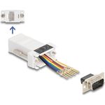 Delock D-Sub 9 Pin Stecker zu RJ45 Buchse Montagesatz weiß (67102)