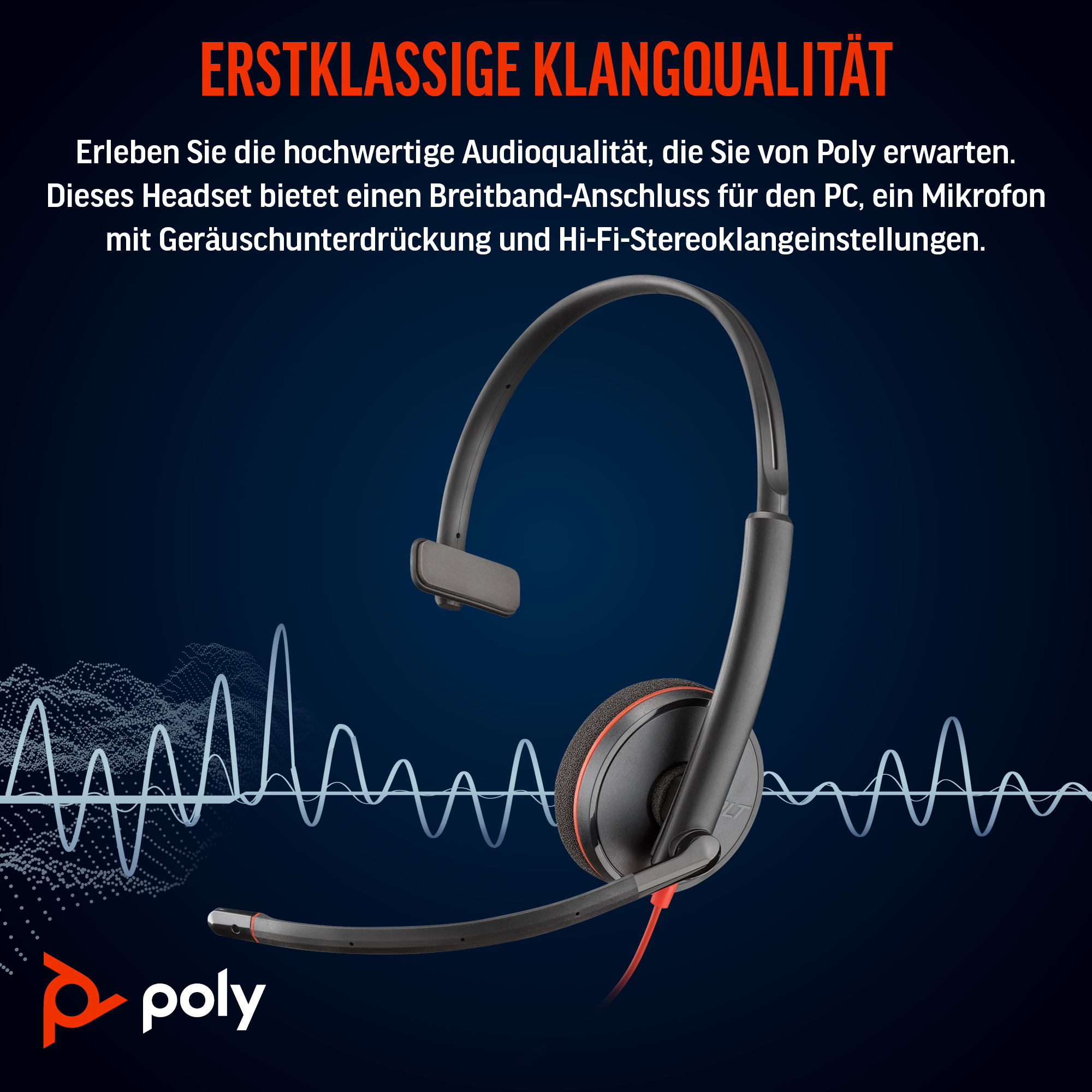 HP Blackwire 3210 Monophon USB-C Headset Schwarz