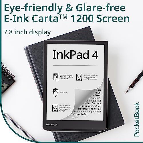 PocketBook InkPad 4 7,8" E Ink Carta 1200 eBook-Reader 32 GB WLAN Bluetooth USB-C Stardust Silver