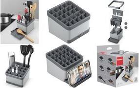 metaltex Küchenutensilien-Organizer Utiltex, grau Material: ABS-Kunststoff, individuell anpassbarer Organizer - 1 Stück (230020000)