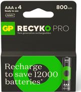 GP Battery ReCyko Pro Micro AAA -Akku NiMH 800 mAh 1.2 V 4 St. (GPRCP80AAA174C4)