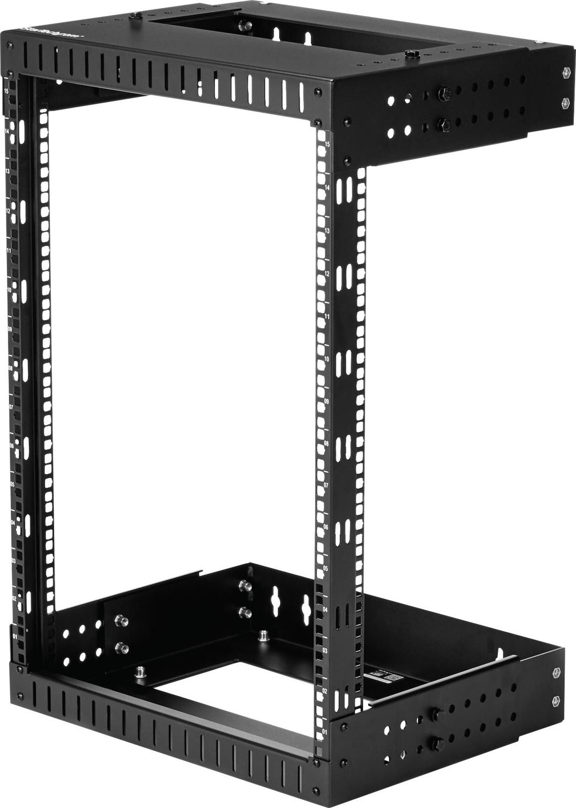 StarTech.com 15HE Wandmontage Open Frame Server-Rack 19" Einstellbare Tiefe Schwarz