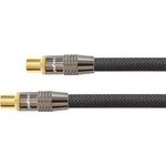 SAT Antennenkabel, IEC/Koax Stecker an Buchse vergoldet, Schirmmaß 120 db, 75 Ohm, Nylongeflecht schwarz, 30m, PYTHON® Series (GC-M2020)