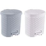 keeeper Tret-Kosmetikeimer "tjark", 5,5 Liter, nordic-white Tret-Abfalleimer, Rattan-Optik, mit Tretpedal, - 1 Stück (1030251900000)