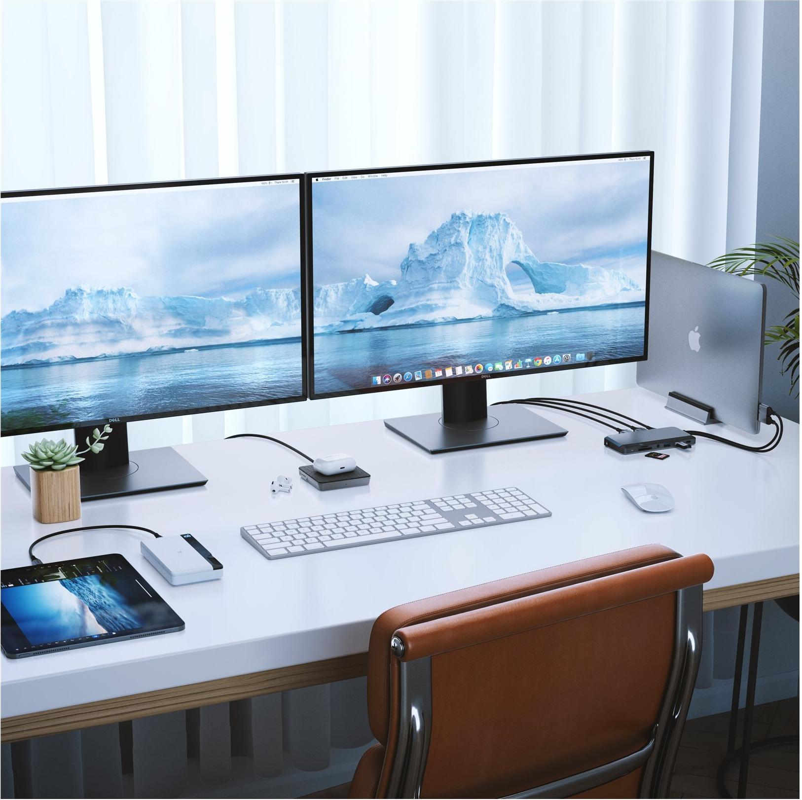ALOGIC USB-C Super Dock 2x HDMI 1GbE Schwarz, Silber