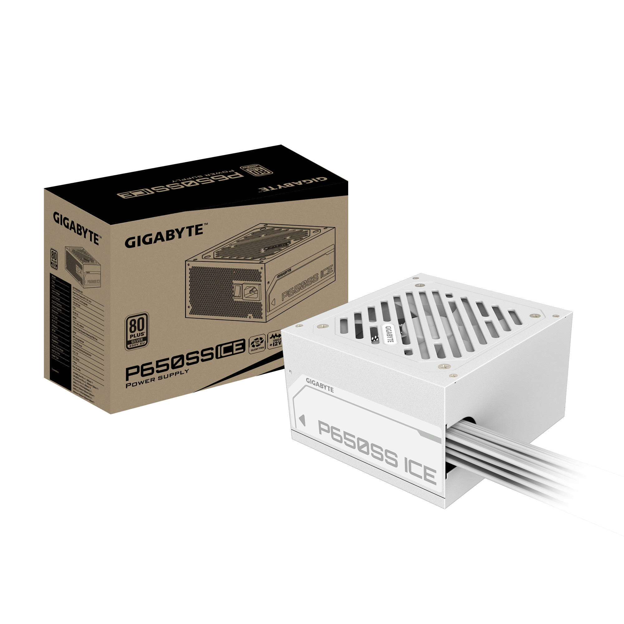 GIGABYTE P650SS ICE Netzteil 650 W 80 PLUS Silver Ice White