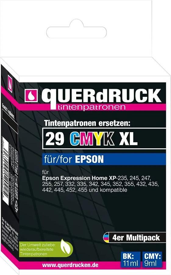 QD150E0006 QUERDRUCK EPSON XP Tinte (4) cmyk XL rebuilt COMP009 Blister (QD150E0006)