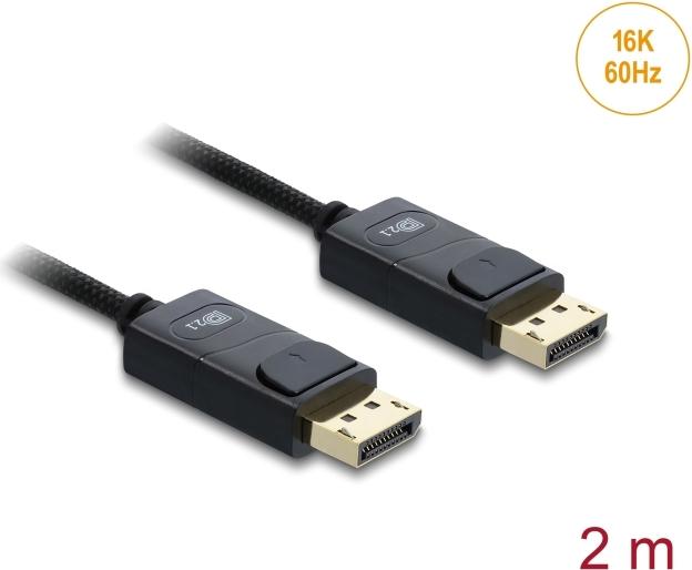 Delock Koaxiales DisplayPort Kabel 16K 60 Hz 80 Gbps mit Geflechtmantel (81672)