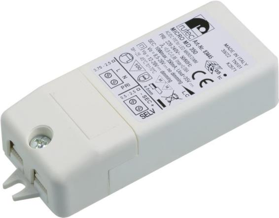 Rutec LED Konverter 350mA IP20 83445 3-9,8W dim Phasenabs. Aktiv PFC 102x21mm 1 (83445)