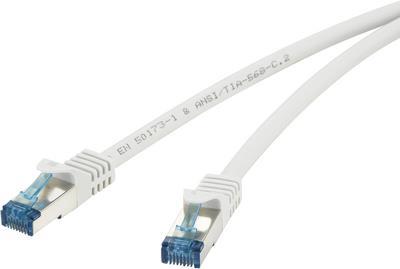 Renkforce RJ45 Netzwerk Anschlusskabel CAT 6a S/FTP 0.25 m Grau mit Rastnasenschutz, Flammwidrig Renkforce (1381759)