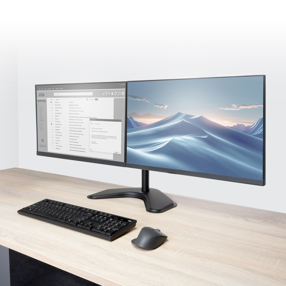 ACT Essentials Monitorhalterung Tischständer für 2 Monitore bis 32" Schwarz