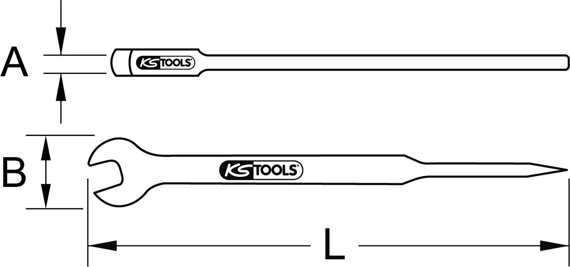 KS TOOLS Werkzeuge-Maschinen GmbH BRONZEplus Montagemaulschlüssel mit Dorn 1.1/2 (963.8123)