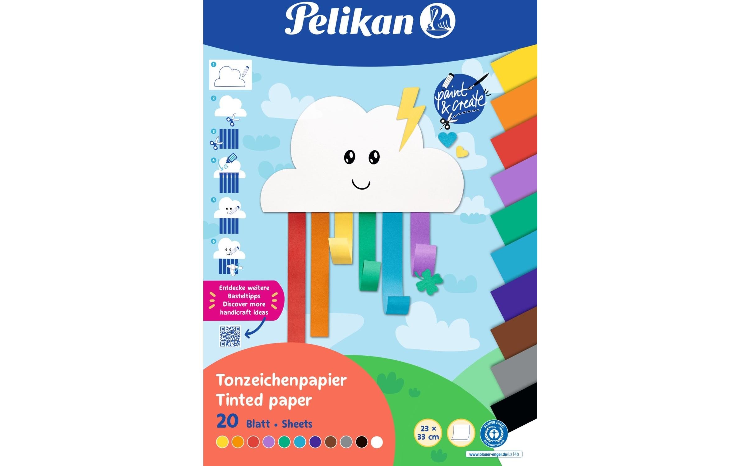 Pelikan Tonzeichenpapier Rainbow 120 g/m² 20 Blätter Mehrfarbig