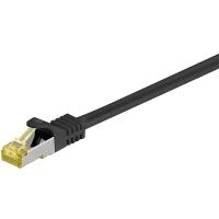 Wentronic GoobayCat.7 Rohkabel Patchkabel, S/FTP (PiMF), Schwarz, 2 m - LSZH halogenfrei, Kupfer, RJ45 Stecker (91608)