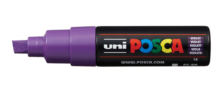 Uni-Ball POSCA PC-8K Künstlermarker Meißelspitze 8 mm Violett